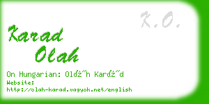 karad olah business card